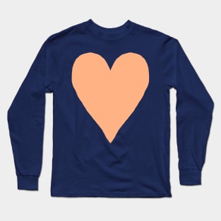 Peach Fuzz Heart Pantone Color of the Year 2024 Long Sleeve T-Shirt